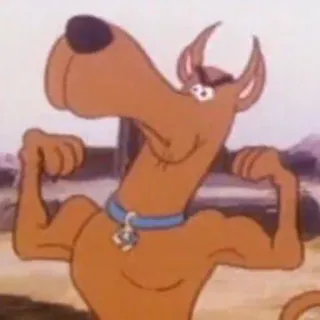 💪 Scooby Doo dog, cartoon, scooby doo, muscles, strong telegram sticker