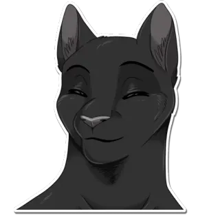 🙂 Katze, schwarze Katze, Tier, Haustier, Hauskatze, Katzenartig, Grinsen telegram sticker
