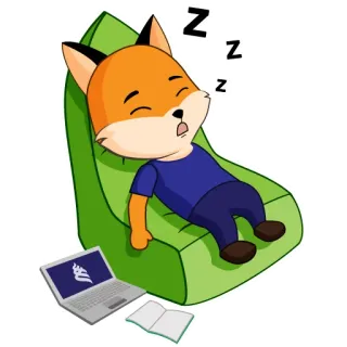 😴 ZZZ sleepy, fox, sleeping, relaxing, cartoon, nap telegram sticker