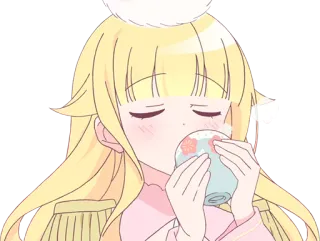 🍵 anime, dziewczyna, herbata, filiżanka, kawaii telegram sticker