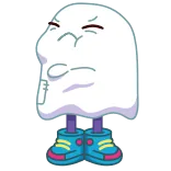 😠 fantôme, dessin animé, personnage, autocollant, effrayant, halloween telegram sticker