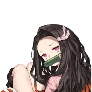😒 Nezuko Kamado Demon Slayer anime, nezuko, demon, girl, kamado whatsapp sticker