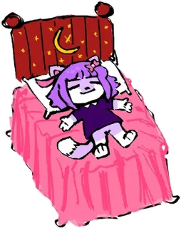 💤 猫, ベッド, 睡眠, 漫画, 紫, ピンク, かわいい whatsapp sticker