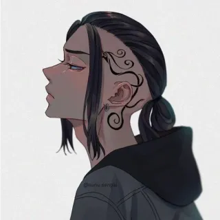 🥵 애니메이션, 캐릭터, 슬픈, 우는, 후드티, 문신 telegram sticker