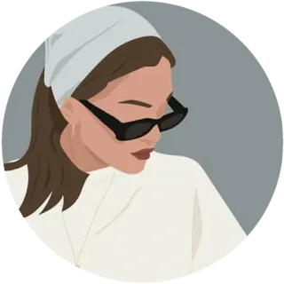 🌸 женщина, портрет, платок, солнцезащитные очки, мода, стиль telegram sticker