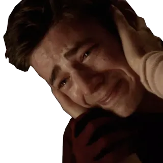 😢 Barry Allen The Flash pleurer, contrarié, télé, flash, triste whatsapp sticker
