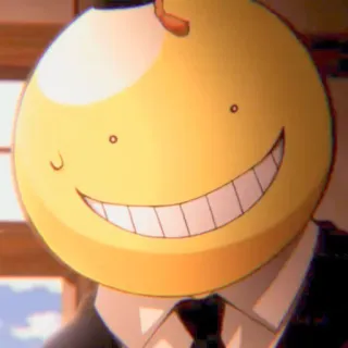 😀 Koro-sensei Assassination Classroom Anime, Professor, Sorriso, Amarelo, Tentáculo, Monstro telegram sticker