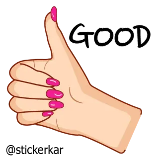 👍 GOOD Pollice in su, Bene, Approvazione, Positivo, Gesto della mano telegram sticker