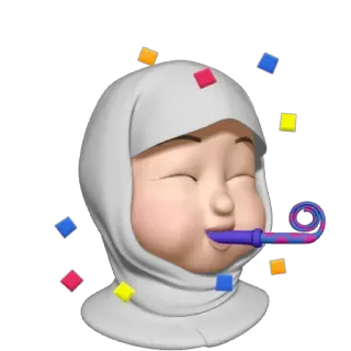 🥳 Émoji, Fête, Soirée, Hijab, Confettis, Mignon telegram sticker