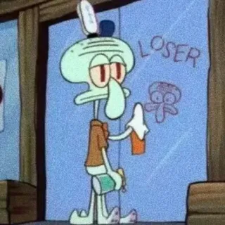 🧽 Squidward SpongeBob SquarePants LOSER Phim hoạt hình, Squidward, Spongebob, Kẻ thất bại, Graffiti telegram sticker