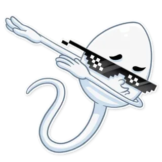 😎 Sperma, Dab, Sonnenbrille, Emoji, Lustig, Meme telegram sticker