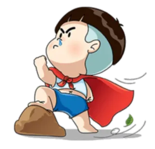 💪 漫画, キャラクター, マント, 怒り, 決意 telegram sticker