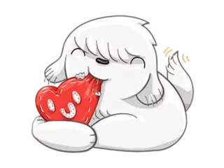😍 hond, hart, schattig, liefde, cartoon telegram sticker