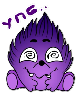 😶 yabe... potwór, kreskówka, fioletowy, fantasy, uroczy, kawaii telegram sticker