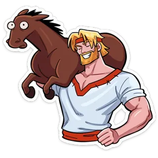 ⭐ cartoon, man, horse, animal, sticker telegram sticker