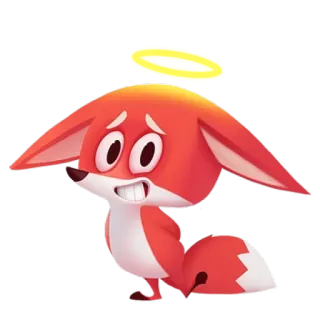 😇 vos, dier, cartoon, halo, schattig telegram sticker