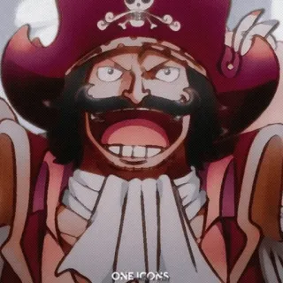 👑 Gol D. Roger One Piece pirata, anime, manga, One Piece, Gol D. Roger, personaggio telegram sticker