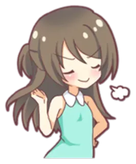 😎 Anime, Cartoon, Mädchen, Süß, Selbstgefällig, Cartoonfigur, Chibi telegram sticker
