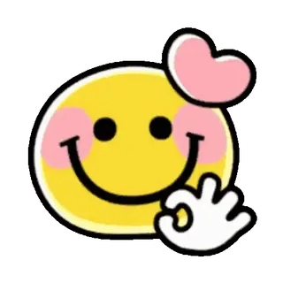 🤗 Эмодзи, ОК жест, Знак рукой, Стикер, Сердце, Лицо whatsapp sticker