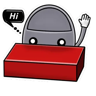 ✋️ Hi 卡通, 问候, 你好, 挥手, 角色, 友好的, 友好的 whatsapp sticker