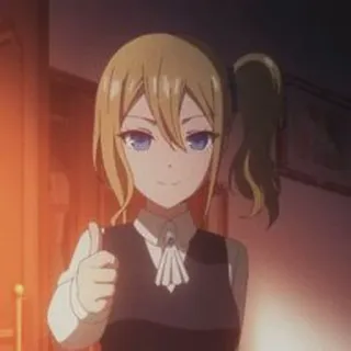 💛 Ai Hayasaka Kaguya-sama: Love Is War Аниме, Kaguya-sama: Love Is War, Ай Хаясака, Большой палец вверх, Персонаж, Манга telegram sticker