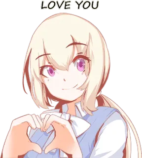 😍 LOVE YOU love, anime, heart, girl, cute telegram sticker