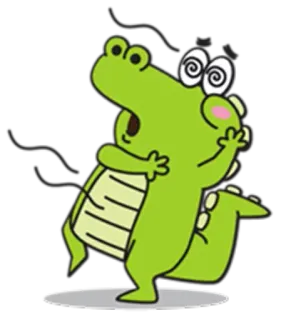 🐊 漫画, 動物, ワニ, めまい, 面白い, 表情 telegram sticker