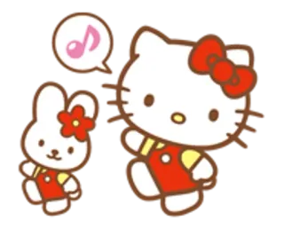 🌟 Hello Kitty Dessin animé, Mignon, Sanrio, Kitty, Lapin telegram sticker