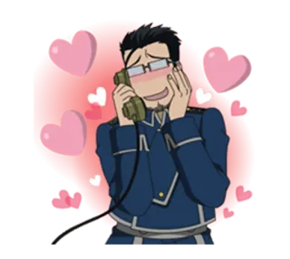 😚 Maes Hughes Fullmetal Alchemist Anime, Herzen, Handy, Süß, Fullmetal Alchemist, Maes Hughes telegram sticker