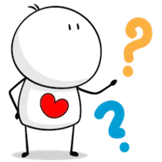 ❓ Cartoon, Vraagteken, Hart, Schattig, Personage telegram sticker