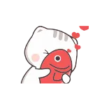 💕 gato, peixe, abraço, amor, carinho, desenho animado telegram sticker
