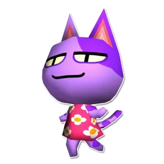 😸 Bob Animal Crossing Bob, cat, Animal Crossing, video game, purple, pink, sticker telegram sticker