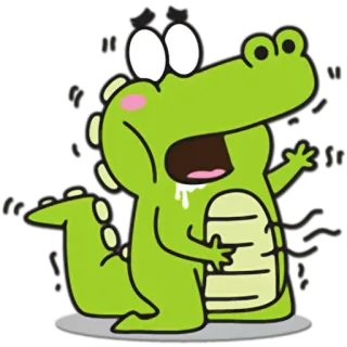 😵 cartoon, animal, reptile, crocodile, cute, sticker telegram sticker