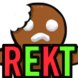 ☠ REKT zerstört, lebkuchen, keks, besiegt, game over, meme telegram sticker