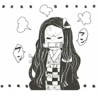 🌸 Nezuko Kamado Demon Slayer 애니메이션, 네즈코, 귀멸의 칼날, 만화, 화난, 귀여운 telegram sticker