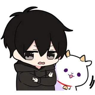 👎 anime, boy, cute, goat, chibi, kawaii telegram sticker