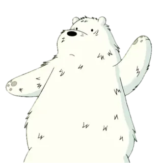 🐼 Ice Bear We Bare Bears urso polar, desenho animado, urso de gelo, We Bare Bears, animação telegram sticker