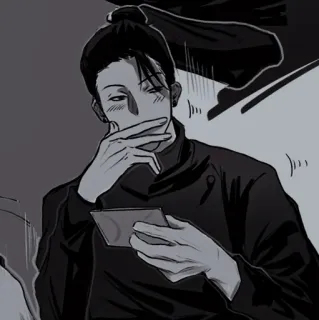 ⛓ Anime, Manga, Personaggio, Arte, Monocromo telegram sticker