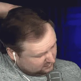 🥴 man, hoofd, haar, microfoon, podcast, persoon telegram sticker