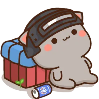 😮‍💨 Katze, Helm, Kiste, Soda telegram sticker