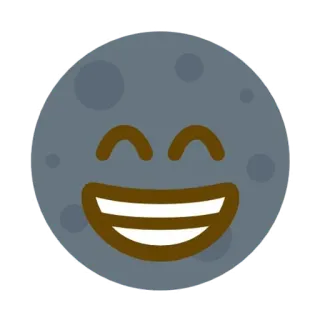 😄 moon, emoji, face, happy, smile, cartoon telegram sticker