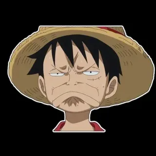 ☹️ Monkey D. Luffy One Piece Anime, Monkey D. Luffy, One Piece, Sticker, Personaggio, Cappello di paglia, Pirata, Manga whatsapp sticker