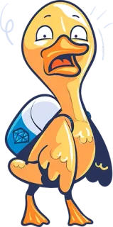 😨 duck, cartoon, animal, bird whatsapp sticker