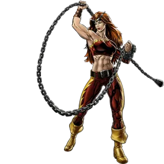 👊 Whiplash Marvel, comics, villain, woman, weapon, chain telegram sticker