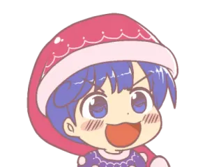 😃 anime, christmas, hat, cute, cartoon telegram sticker