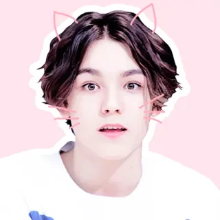😃 kpop, asian, portrait, teenager, cat ears telegram sticker
