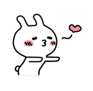 😘 bunny, love, heart, kiss, cute, cartoon, animal telegram sticker