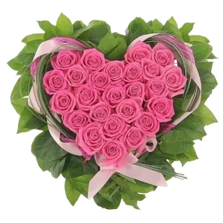❤️ กุหลาบ, หัวใจ, ดอกไม้, การจัดดอกไม้, สีชมพู, ความรัก, โรแมนติก, ของขวัญ whatsapp sticker