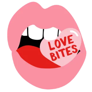 👄 LOVE BITES cinta, hati permen, cupang, bibir, manis, hari valentine telegram sticker