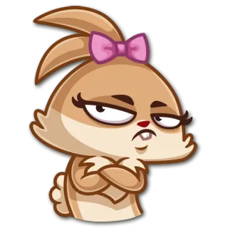 😑 coelho, desenho animado, animal, fofo, adesivo, personagem telegram sticker
